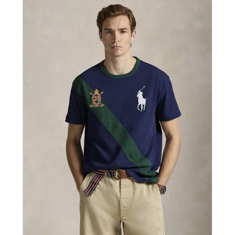 NWT Polo Ralph Lauren Men’s Big Pony 20th Anniversary Heavy Tshirt Blue XXL